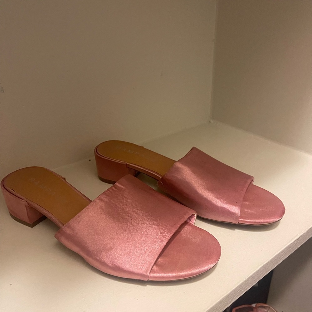 Pink Satin Rampage Slides